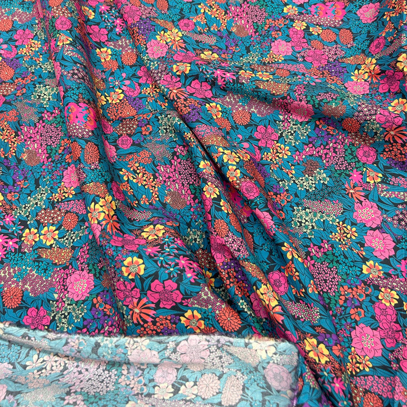 Lightweight Vibrant Floral 60S Cotton - Colorful Bloom Flower Print