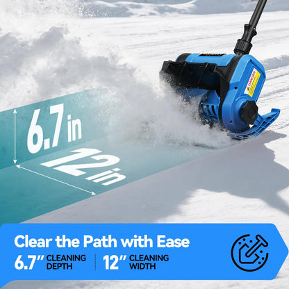 YOFIDRA 12” Cordless Electric Snow Blower – 800W Brushless Motor, Dual 4.0Ah Batteries, 20ft Snow Throw（EU Plug Included）