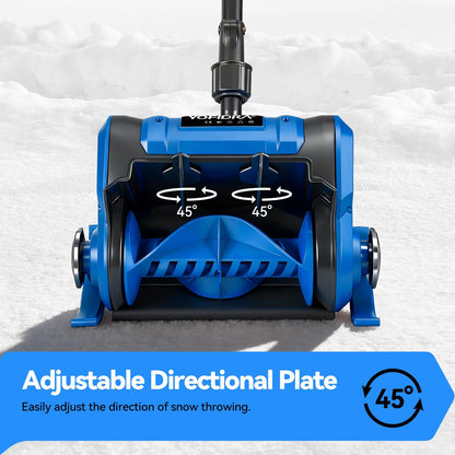 YOFIDRA 12” Cordless Electric Snow Blower – 800W Brushless Motor, Dual 4.0Ah Batteries, 20ft Snow Throw（EU Plug Included）