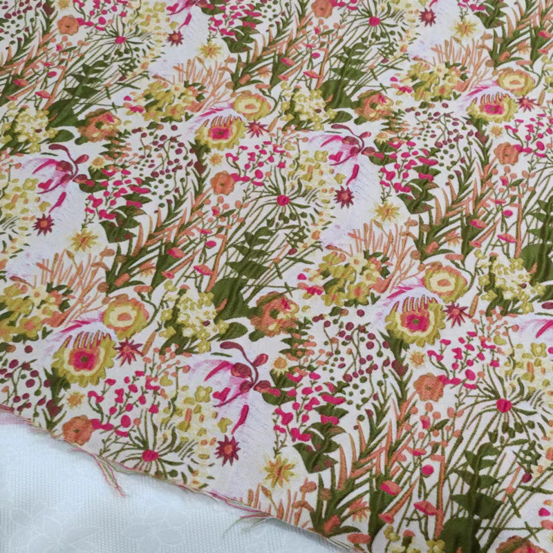 Pastoral Style Flowers Jacquard - 3D Embossed Brocade