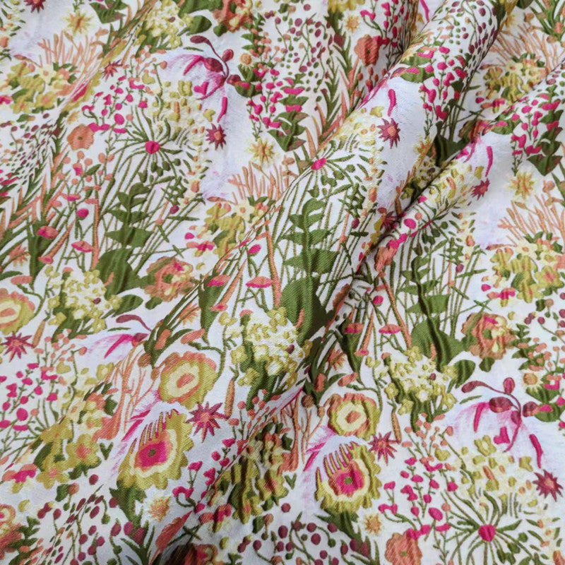 Pastoral Style Flowers Jacquard - 3D Embossed Brocade