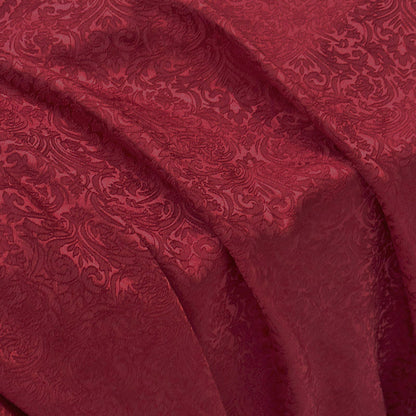 Burgundy 3D Brocade – Textured Jacquard Fabric by the Yard