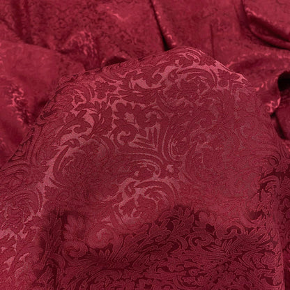 Burgundy 3D Brocade – Textured Jacquard Fabric by the Yard