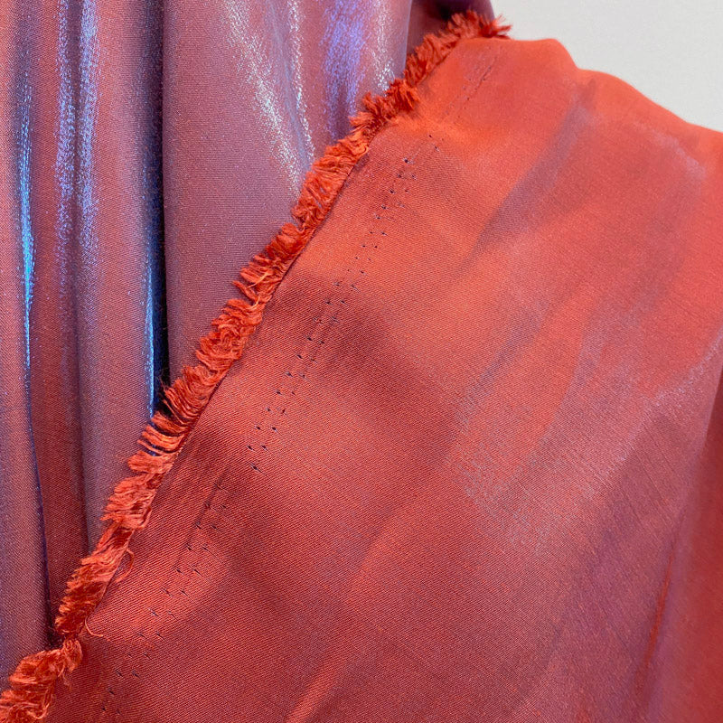 Glossy Gradient Satin - Metallic Two-Tone Iridescent Textile