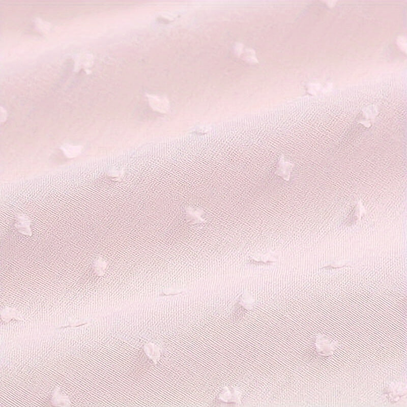Pink Polka Dot Embroidery Cotton - Thin and Soft Jacquard Weave