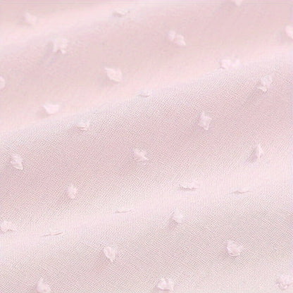 Pink Polka Dot Embroidery Cotton - Thin and Soft Jacquard Weave