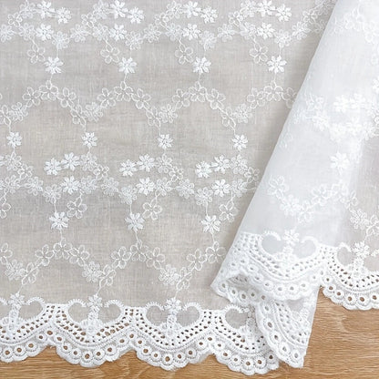 Floral Broderie Anglaise Cotton Voile – Sheer Embroidered Fabric