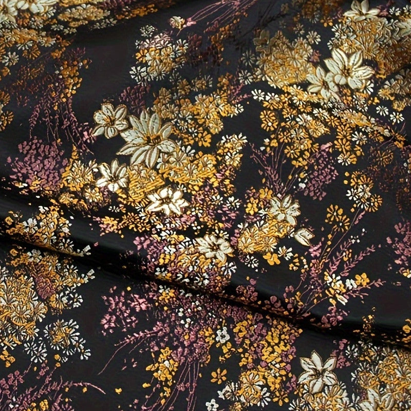 Chic Motif Brocade Fabric - Elegant Jacquard Woven Textile