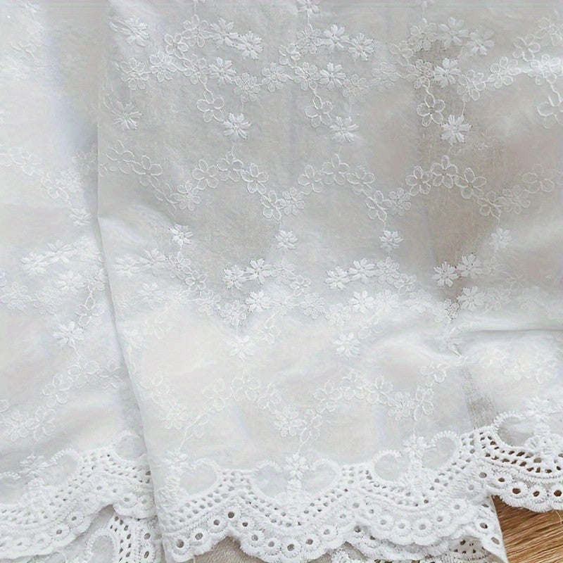 Floral Broderie Anglaise Cotton Voile – Sheer Embroidered Fabric