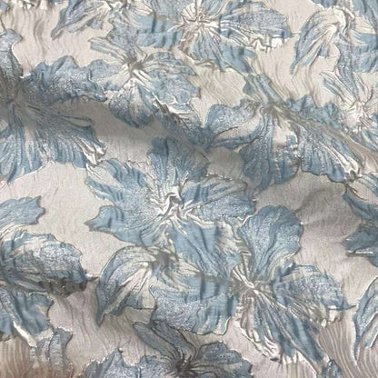 Floral Reversible Jacquard Brocade - Shimmer Thread 3D Textured Fabric