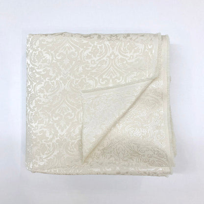 Small Damask Pattern Brocade - Beige Jacquard Textured Fabric