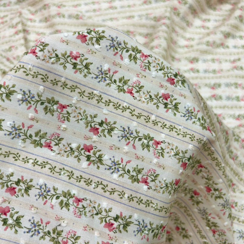 Ditsy Print Cotton - With Polka Dot Jacquard For Summer