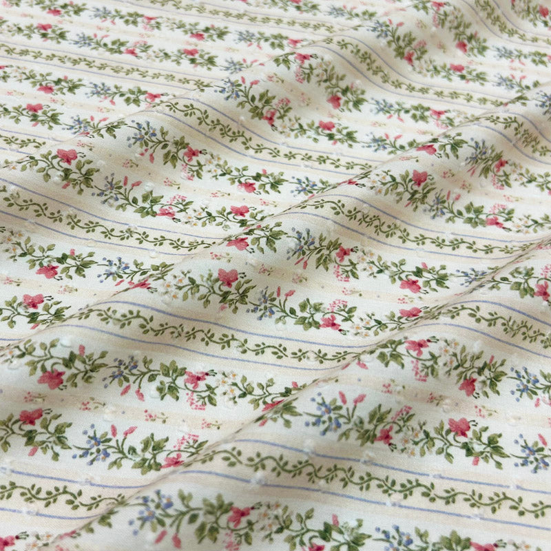 Ditsy Print Cotton - With Polka Dot Jacquard For Summer