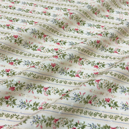 Ditsy Print Cotton - With Polka Dot Jacquard For Summer