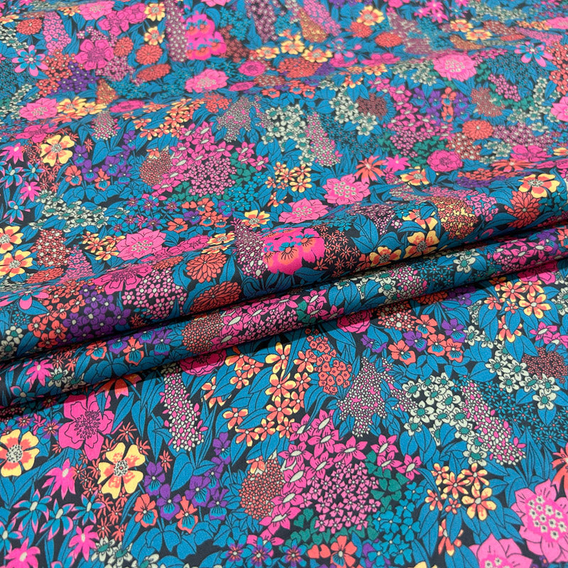 Lightweight Vibrant Floral 60S Cotton - Colorful Bloom Flower Print