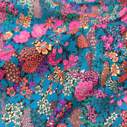 Lightweight Vibrant Floral 60S Cotton - Colorful Bloom Flower Print