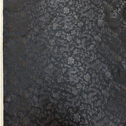 Black Dragon Chinese Brocade - Traditional Design Jacquard Textile