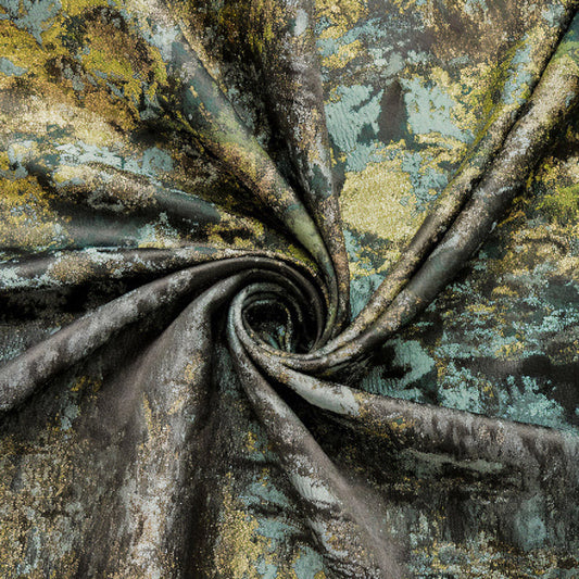 Abstract Metallic Textured Brocade - Green Gold