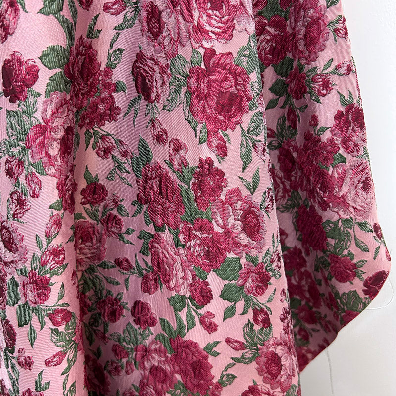 3D Rose Embossed Brocade - Vintage Floral Jacquard Fabric