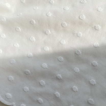 Thin Swiss Dots Embroidered Fabric - White Polka Dot Cotton Lace