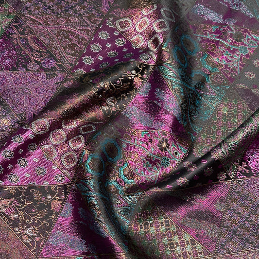 Vibrant Colors Damask Fabric – Luxurious Polyester for Dresses & Crafts