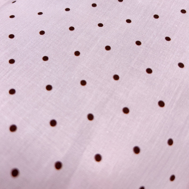 Classic Pink Small Dots 60s Cotton Fabric - Breathable Brown Spotted