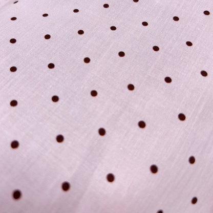Classic Pink Small Dots 60s Cotton Fabric - Breathable Brown Spotted