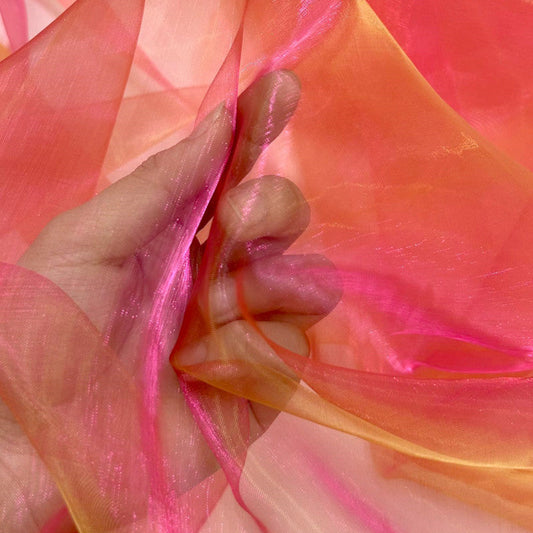 Iridescent Two-Tone Organza - Shiny Gradient Sheer Tulle