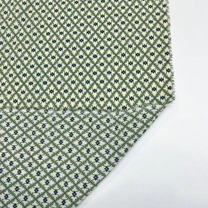 Green Geometric Crinkle Cotton - Thin Slightly-Textured Bubble Gauze